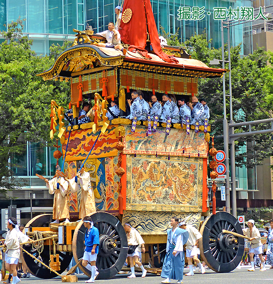 車輪がどちらも動きます祇園祭　京都　神輿　和　和モダン　インテリア　置物　昭和レトロ　山鉾　菊水鉾